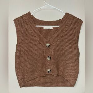 brown sweater vest